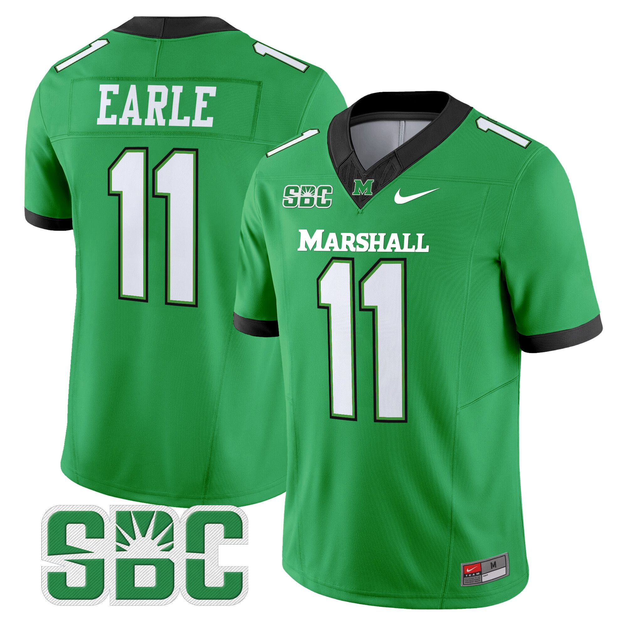 Men Marshall Thundering Herd #11 Earle Green Nike 2024 Vapor Limited NCAA Jersey style 1->customized ncaa jersey->Custom Jersey